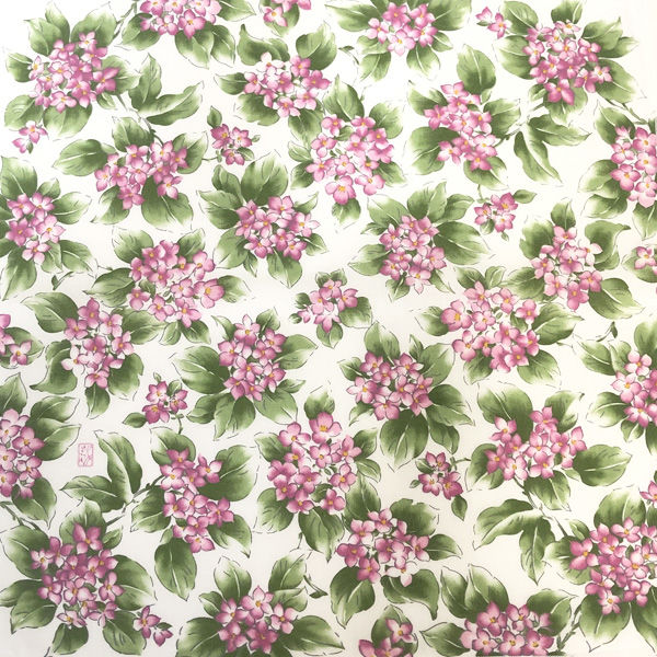 ガーゼハンカチ おしゃれ にじはごろも 紫陽花 あじさい 花柄 綿100
