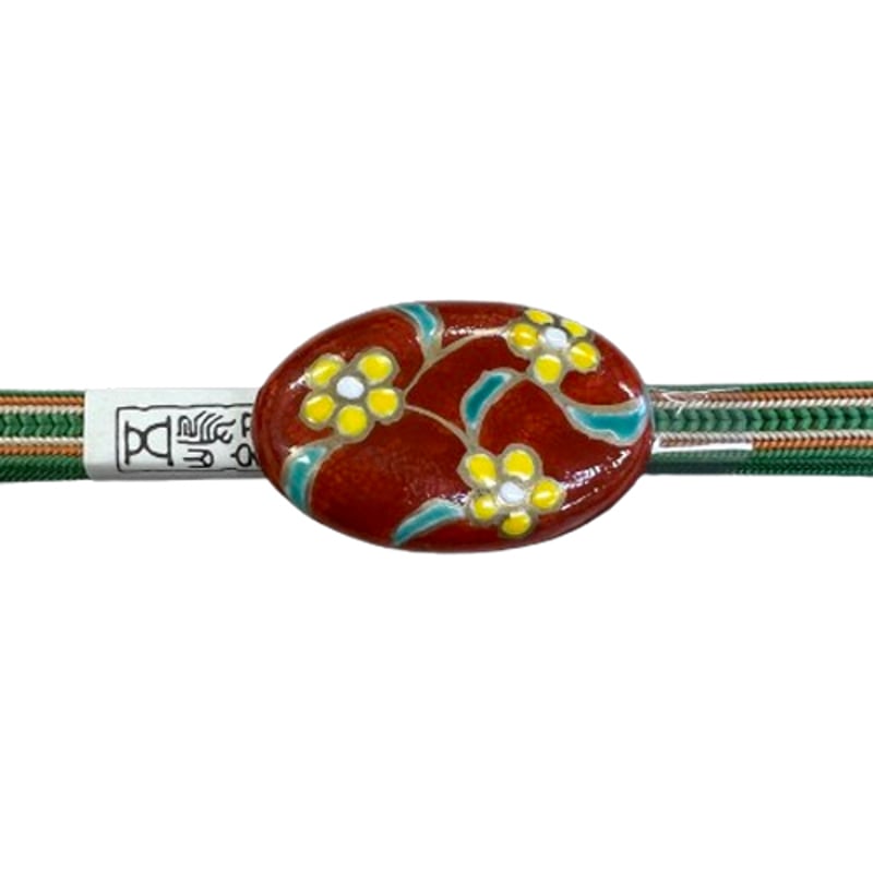 五嶋紐 おしゃれ 帯留めセット 日本製 江戸組紐 三分紐 清水焼 善昇窯