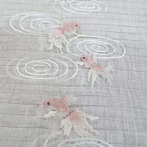 【未使用】　小千谷縮　半衿　刺繍入り 小千谷縮 半襟 半衿 麻100％ 刺繍 菖蒲 絽 夏物 日本製｜Yahoo
