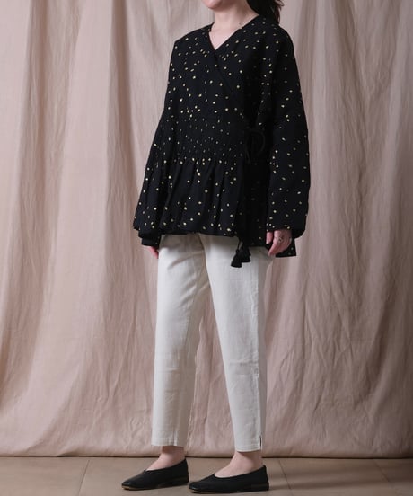 【BUNON】 Embroidery Cache-coeur Blouse