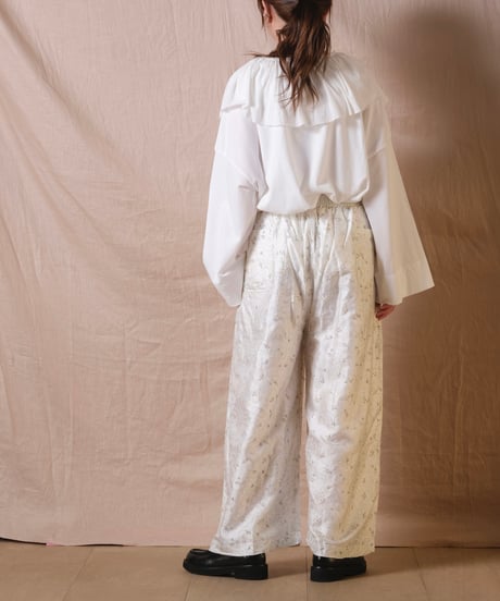 【BUNON】Embroidery Tuck pants /BN2467