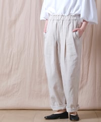 【UNIVERSAL TISSU】トリプルワッシャーリネンコットン　タックイージーパンツ/UT260PT007