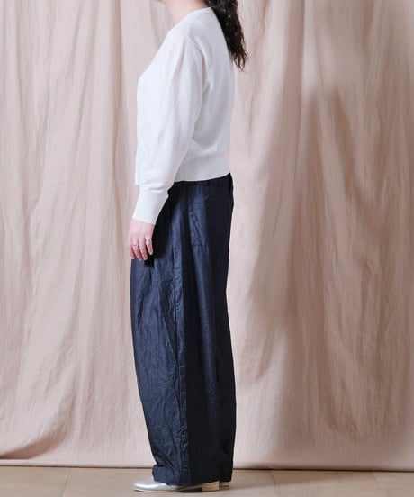 【UNIVERSAL TISSU】French Pure Linen クルーネックカーディガン/UT262KN001