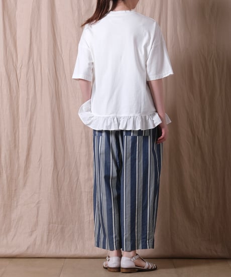 【UNIVERSAL SEVEN】クラシック天竺 フリルＴシャツ/US242CT026