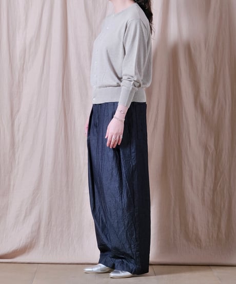 【UNIVERSAL TISSU】French Pure Linen クルーネックカーディガン/UT262KN001