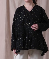 【BUNON】 Embroidery Cache-coeur Blouse