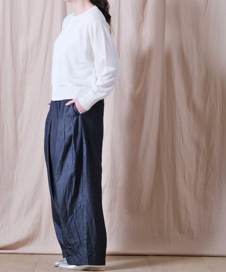 【UNIVERSAL TISSU】French Pure Linen クルーネックカーディガン/UT262KN001