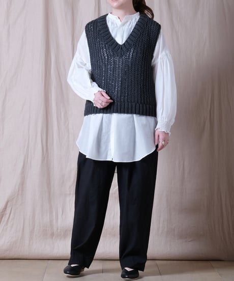 【PARIS DE AOUNE】ネパール手編みKNIT ベスト/PA260KN023
