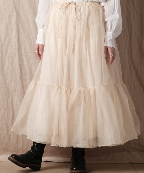 【BUNON】Embroidery Layered Skirt /BN2386