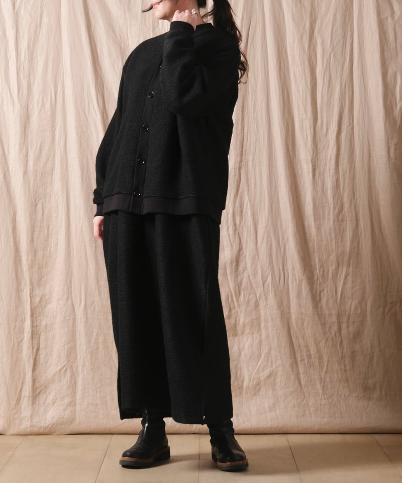 PARIS DE AOUNE】スライバーニット クルーネックカーディガン/PA250CT01