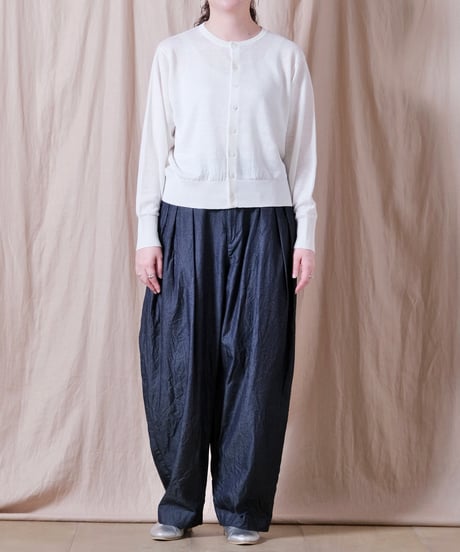 【UNIVERSAL TISSU】French Pure Linen クルーネックカーディガン/UT262KN001