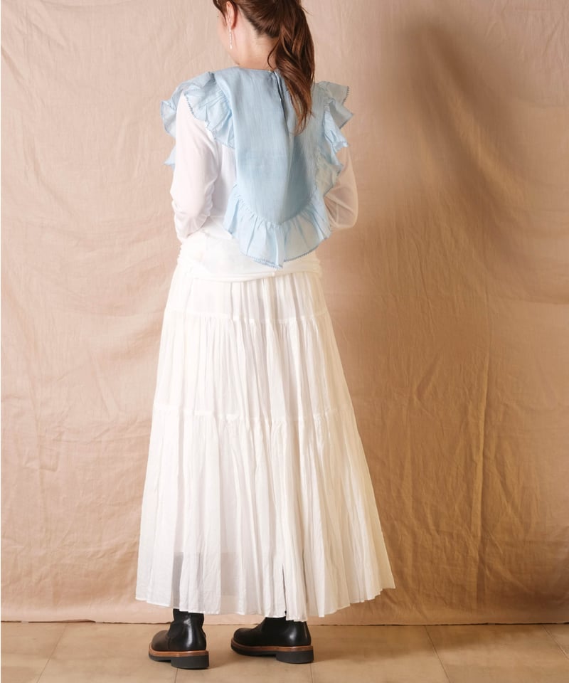 BUNON ブノン　ピンタックロングブラウス アイスブルー BUNON ブノン ピンタックロングブラウス アイスブルー 最高 の