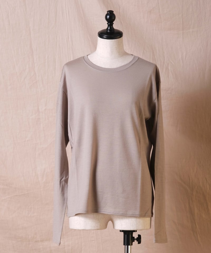 遠州織物HUIS. やかましい ウォッシャブルウール天竺フレンチスリーブ  