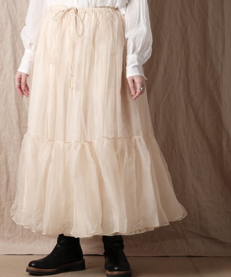 【BUNON】Embroidery Layered Skirt /BN2386