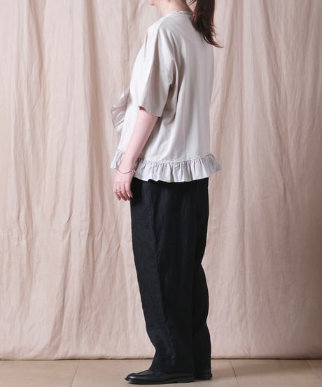 【UNIVERSAL SEVEN】クラシック天竺 フリルＴシャツ/US242CT026