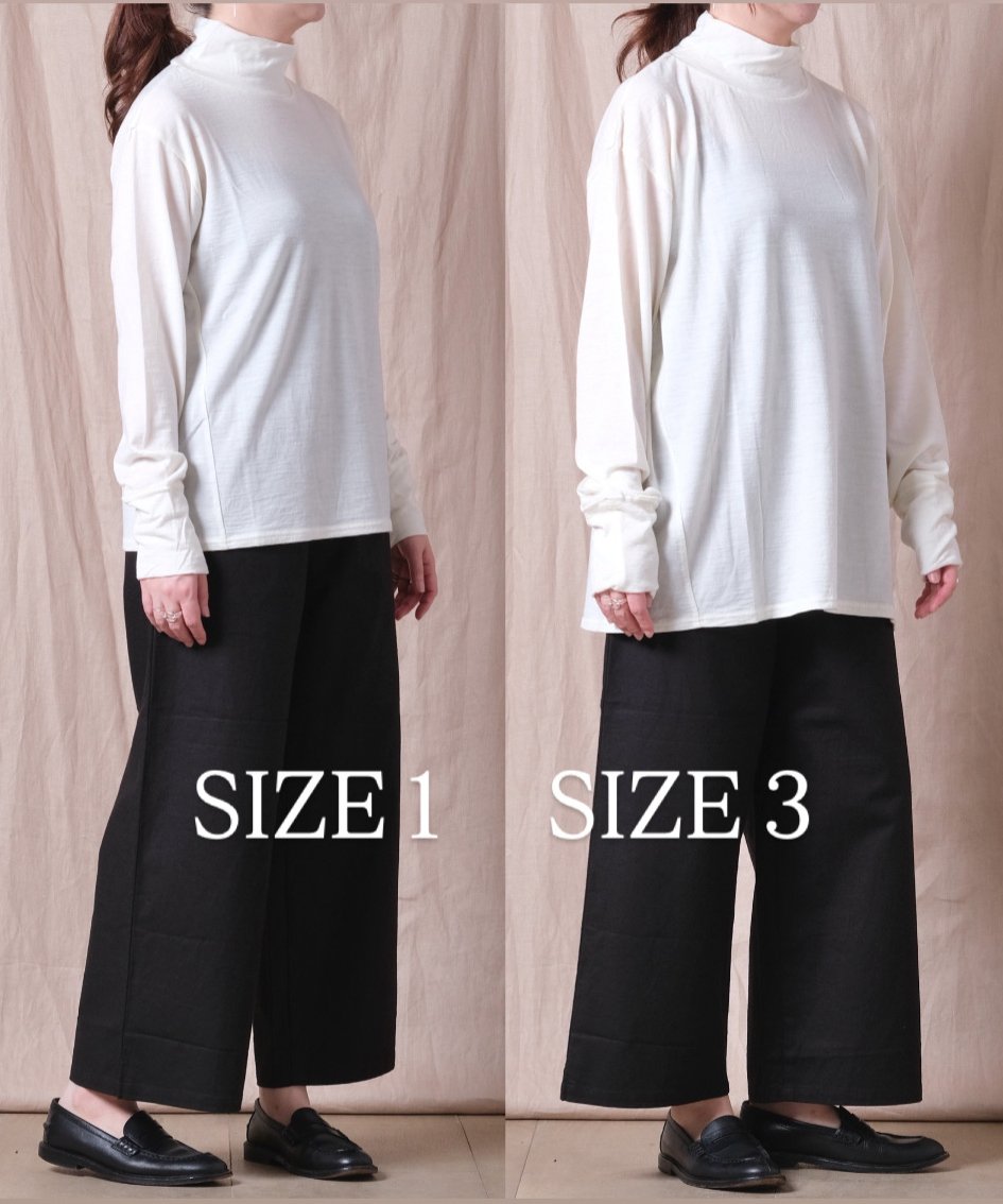 UNIVERSAL TISSU ウォッシャブルウール天竺 モックネックワンピース