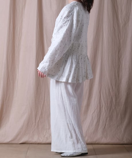 【BUNON】 Embroidery Cache-coeur Blouse