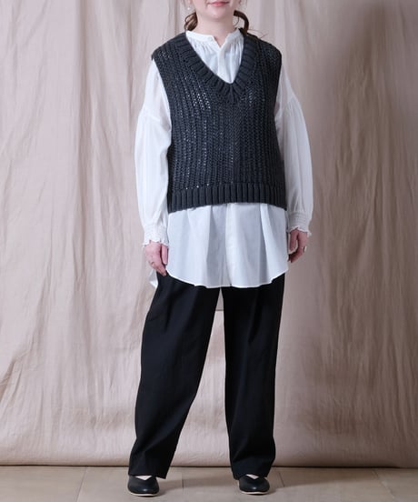 【PARIS DE AOUNE】ネパール手編みKNIT ベスト/PA260KN023