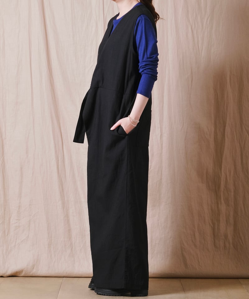 UNIVERSAL TISSU】トリプルワッシャーリネンコットン ラップキュロット