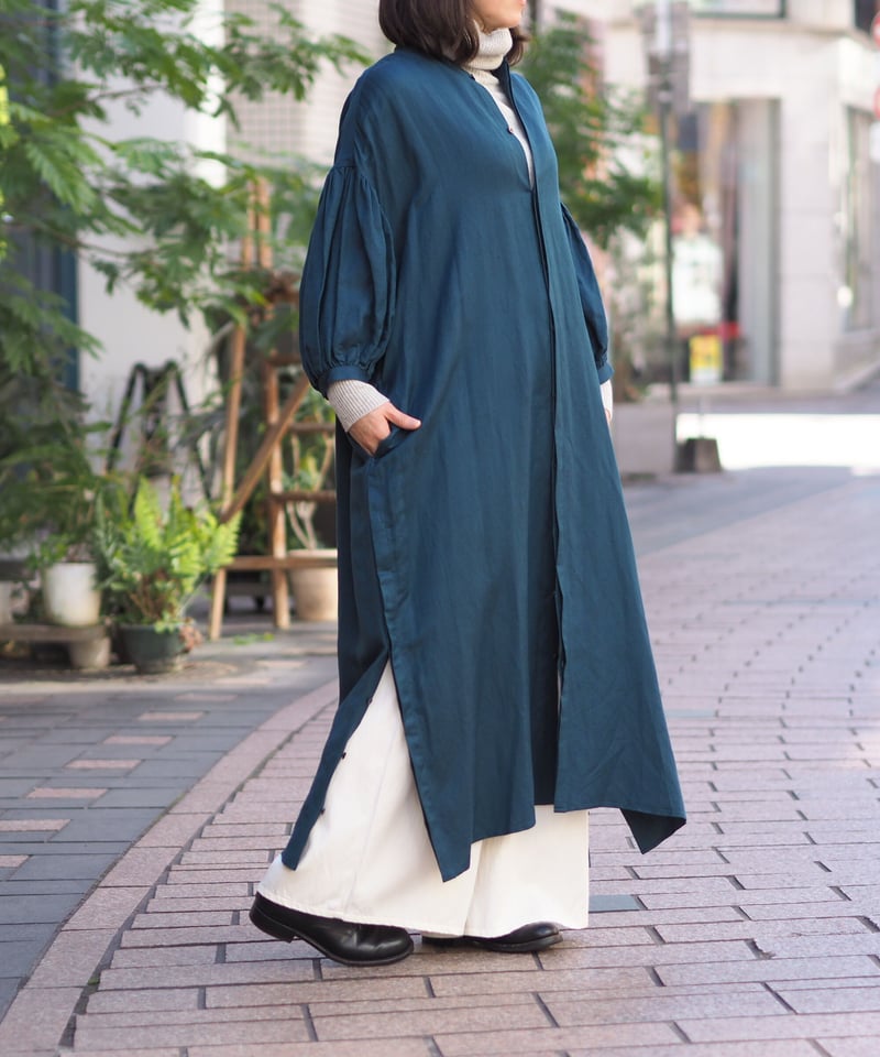 suzuki takayuki】puff-sleeve shirt dress/A241-1