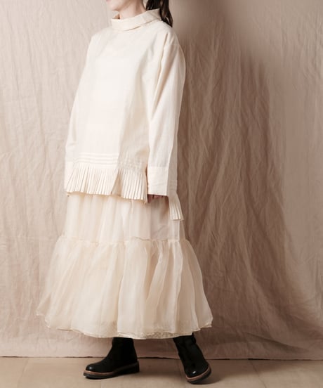 【BUNON】Embroidery Layered Skirt /BN2386