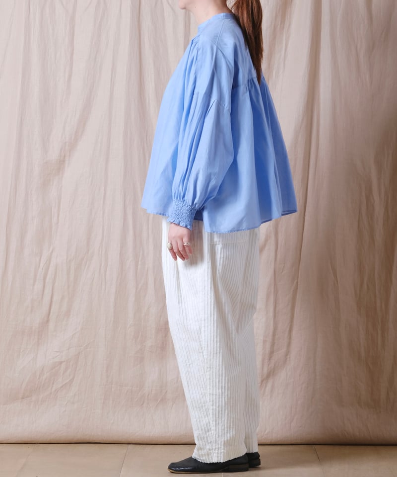 ☆限定☆【UNIVERSAL TISSU】コットンシルク シャーリングブラウス ☆限定☆【UNIVERSAL TISSU】コットンシルク シャーリングブラウス