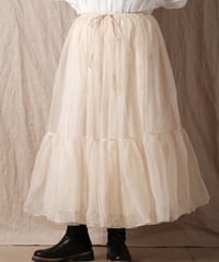 【BUNON】Embroidery Layered Skirt /BN2386