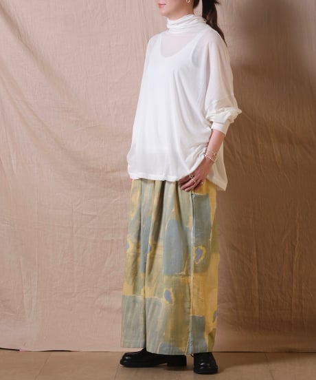 【BUNON】Embroidery Tuck pants