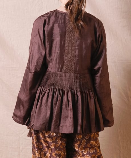 【BUNON】Embroidery Cache-coeur Blouse