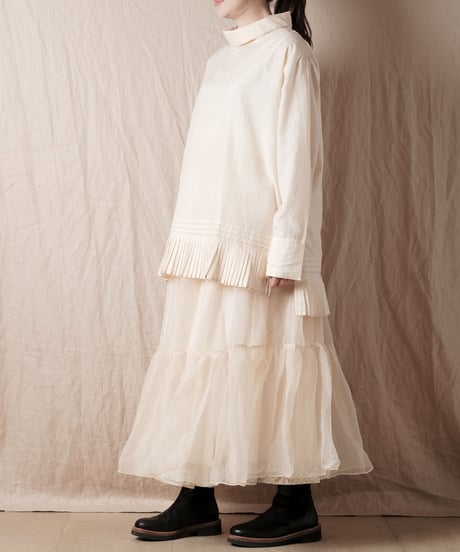 【BUNON】Embroidery Layered Skirt /BN2386