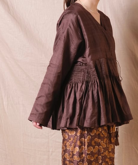 【BUNON】Embroidery Cache-coeur Blouse