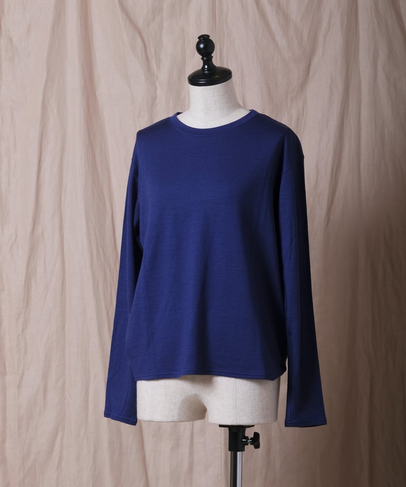 HUIS 遠州織物ウォッシャブルウール天竺シームレスビッグTシャツ HUIS in house］ウォッシャブルウール天竺シームレスビッグT