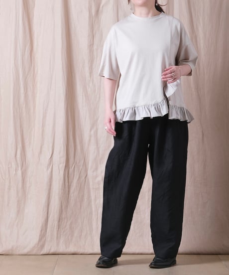 【UNIVERSAL SEVEN】クラシック天竺 フリルＴシャツ/US242CT026