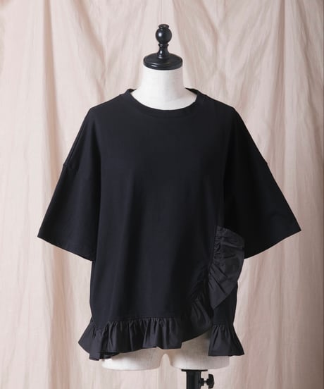 【UNIVERSAL SEVEN】クラシック天竺 フリルＴシャツ/US242CT026