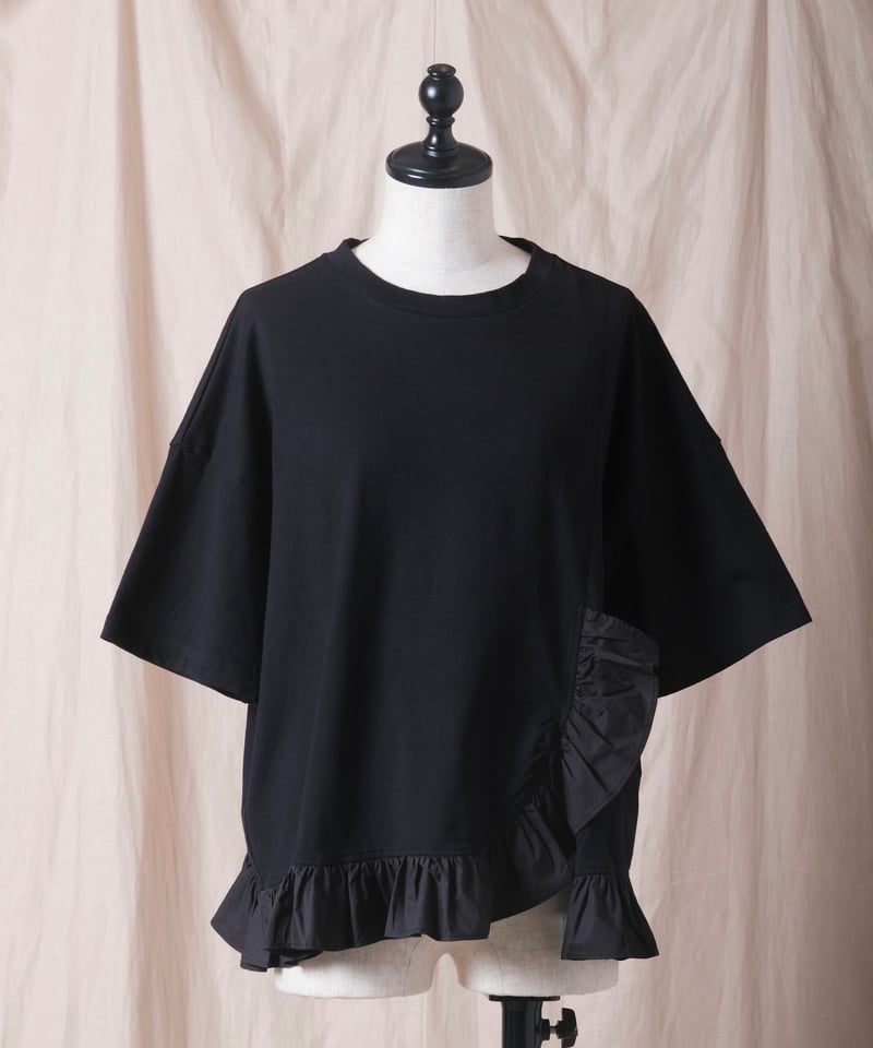 UNIVERSAL SEVEN】クラシック天竺 フリルTシャツ/US242CT026 | c