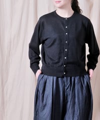 【UNIVERSAL TISSU】French Pure Linen クルーネックカーディガン/UT262KN001