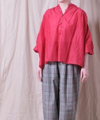 【UNIVERSAL TISSU】コットンシルク シャーリングブラウス/UT261BL001