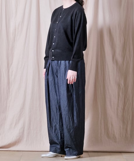 【UNIVERSAL TISSU】French Pure Linen クルーネックカーディガン/UT262KN001