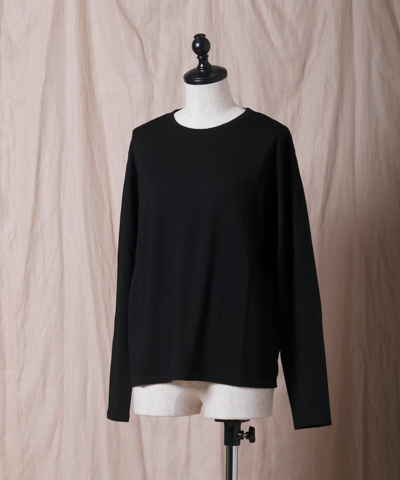 HUIS 遠州織物ウォッシャブルウール天竺シームレスビッグTシャツ HUIS in house］ウォッシャブルウール天竺シームレスビッグT