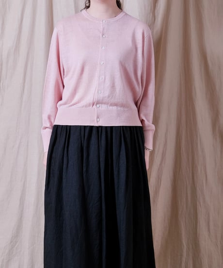 【UNIVERSAL TISSU】French Pure Linen クルーネックカーディガン/UT262KN001