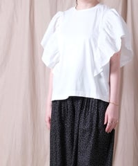 【UNIVERSAL TISSU】コンパクトクールローレル天竺　フリルスリーブプルオーバー/ UT261CT032