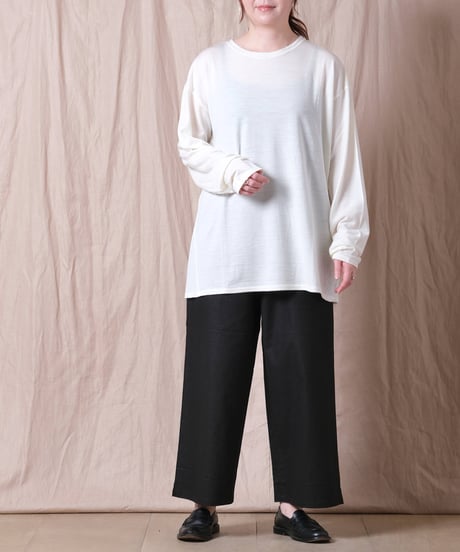 【TISSU】ウォッシャブルウール天竺 クルーネックプルオーバー/2サイズ展開/TS233CT092