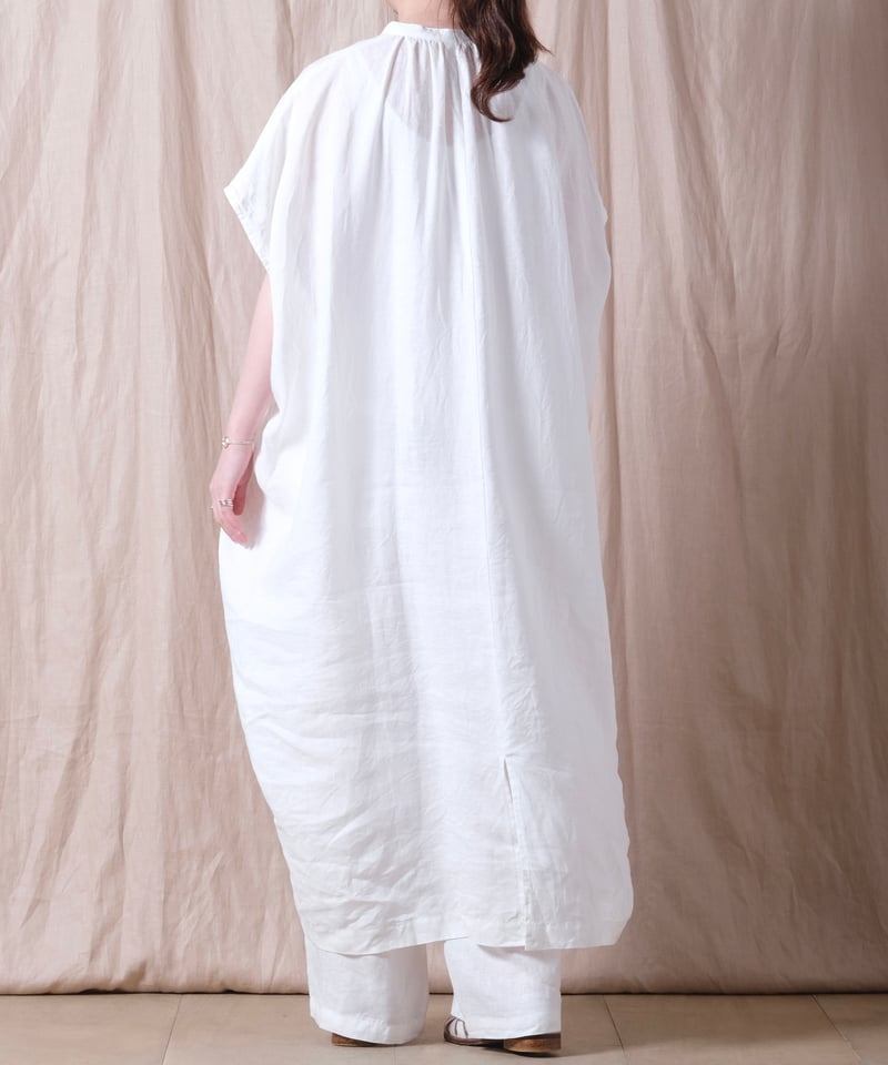 UNIVERSAL TISSU】フレンチリネン 比翼明きコクーンシャツ
