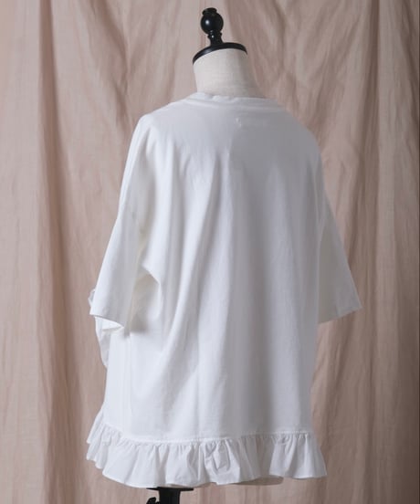 【UNIVERSAL SEVEN】クラシック天竺 フリルＴシャツ/US242CT026