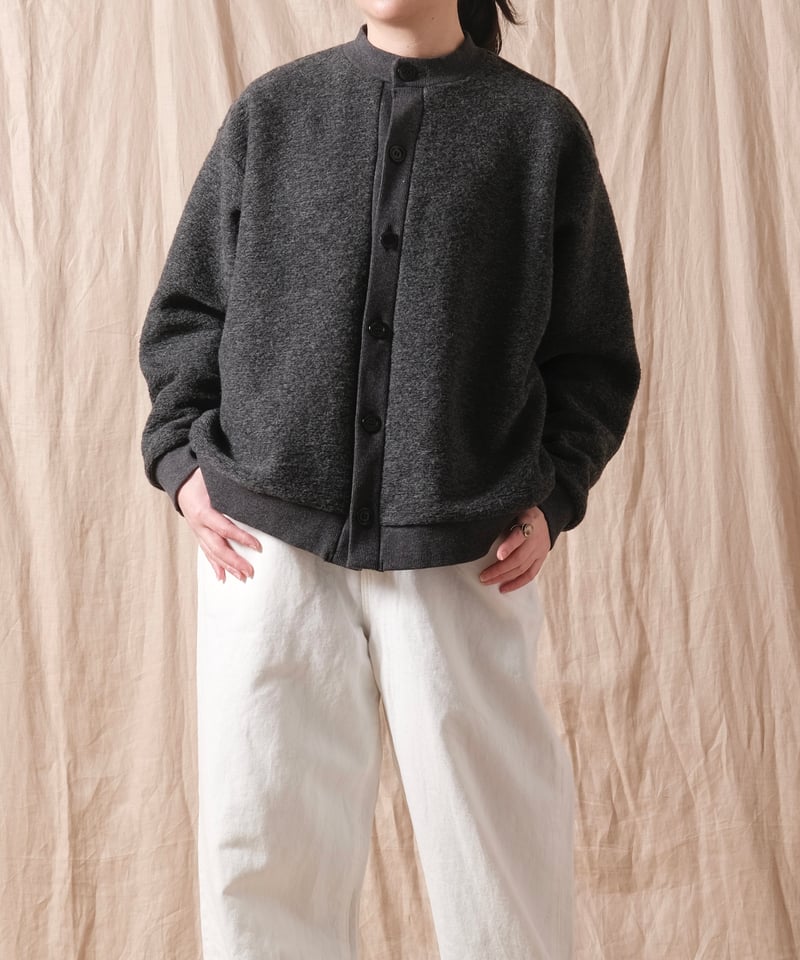 PARIS DE AOUNE】スライバーニット クルーネックカーディガン/PA250CT01