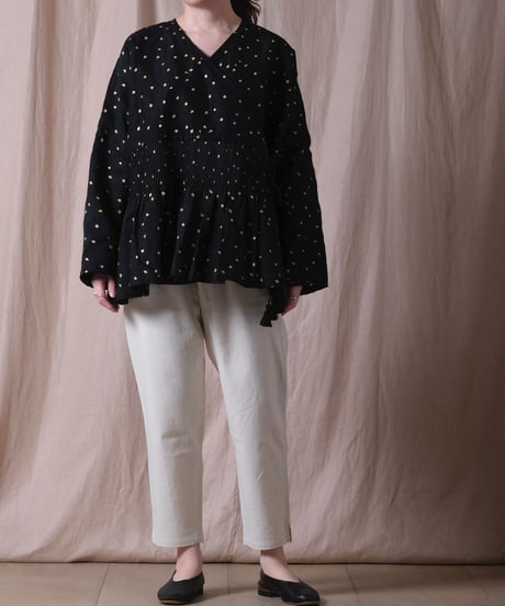 【BUNON】 Embroidery Cache-coeur Blouse