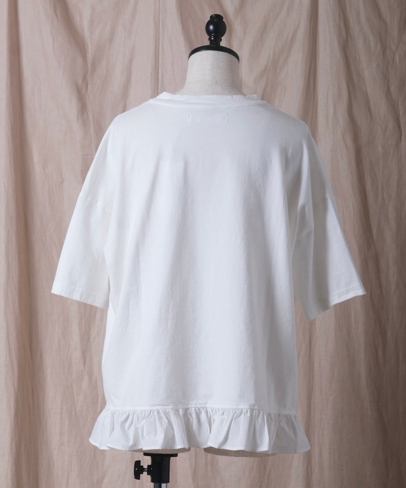 UNIVERSAL SEVEN】クラシック天竺 フリルTシャツ/US242CT026 | c