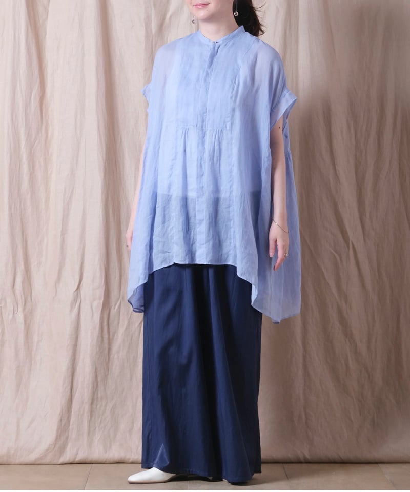 【完売品　新品タグ付き】スズキタカユキ　バンドスリーブチュニック　リネン　ピンク suzuki takayuki band-sleeve tunic （スズキタカユキ バンド