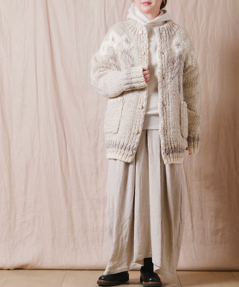 美品 IKKUNA スズキタカユキ ウール ヤク ニット カーディガン ゆったり suzuki takayuki】hand-knitted cardigan | cocuu