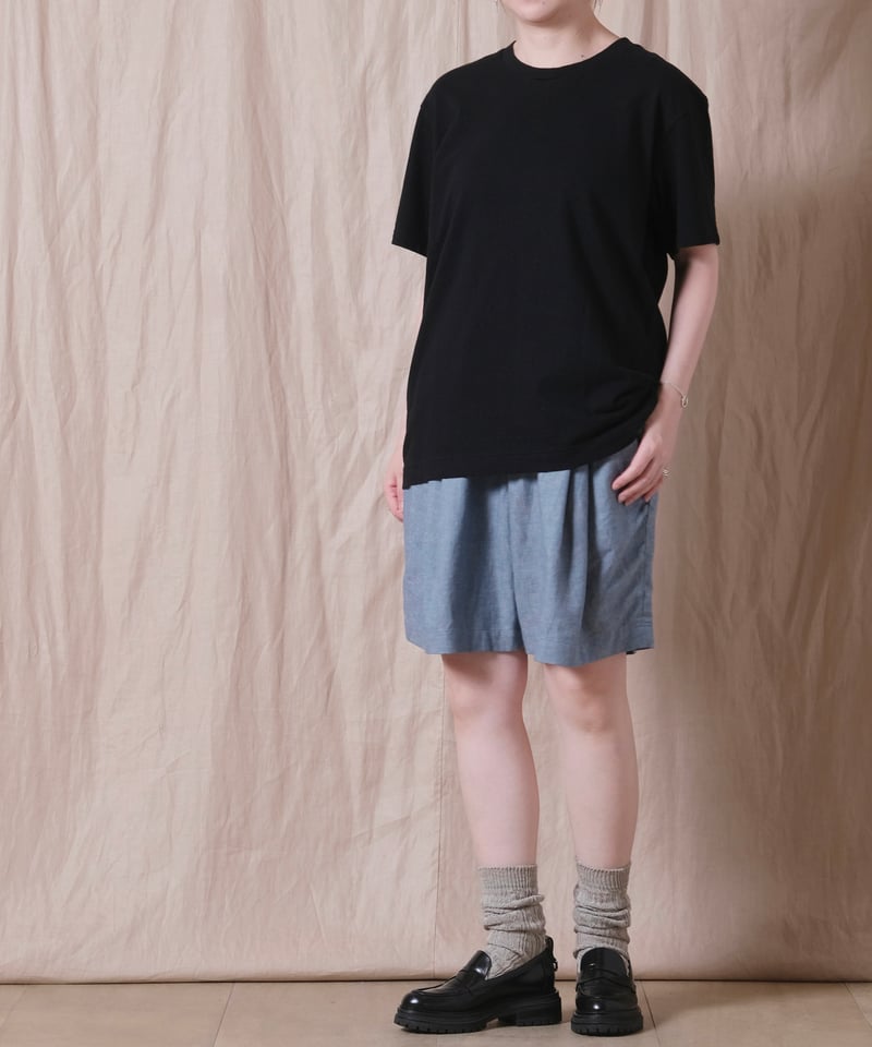 トップス suzuki takayuki knitted t-shirt blue suzuki takayuki knitted t-shirt blue